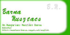 barna musztacs business card