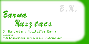 barna musztacs business card